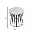 thumbnail image 4 of Élégante Table d'Appoint en Fer avec Plateau en Marbre, Blanc, 4 of 5