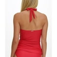 thumbnail image 2 of TOMMY HILFIGER Women's Red Stretch Shirred Tie Lined Deep V Neck Molded Cup Halter Tankini Swimsuit Top XXL, 2 of 2