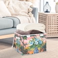 thumbnail image 3 of Yayeee Collapsible Cube Storage Bin with Lid Fabric Closet Decorative Basket with Handles, Blue Flowers, 3 of 7