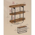 thumbnail image 6 of Bar Cabinets for Home, LED Coffee Bar with Power Outlets, Home Mini Bar for Liquor, Freestanding Wine Rack with Glass Holder, Kitchen, Dining Room, Rustic Brown, 6 of 8
