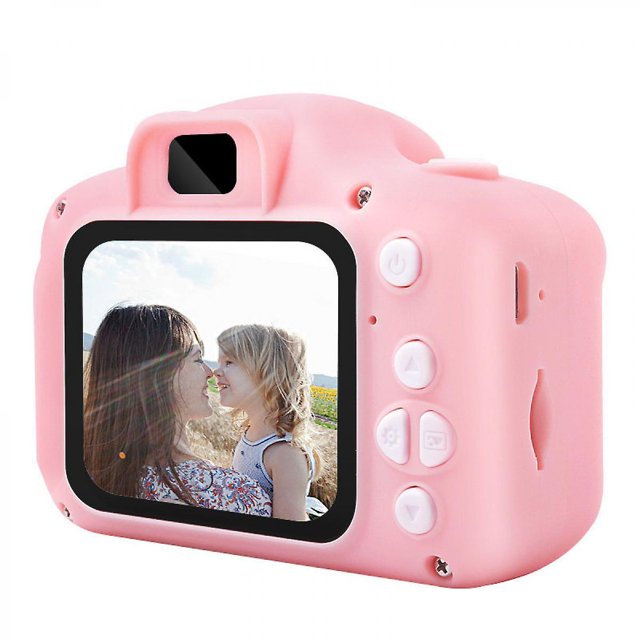 Juguetes para niñas de 4 a 9 años, cámara compacta para niños con manos pequeñas, cámara para niños pequeños de forma suave, con tarjeta de memoria de 16 gb rosa Feliz Sencillez