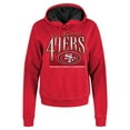 thumbnail image 4 of Women's New Era Scarlet San Francisco 49ers Boxy Pullover Hoodie, 4 of 5