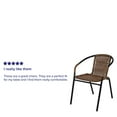 thumbnail image 4 of Flash Furniture 2 Pack Medium Brown Rattan Indoor-Outdoor Restaurant Stack Chair, 4 of 5