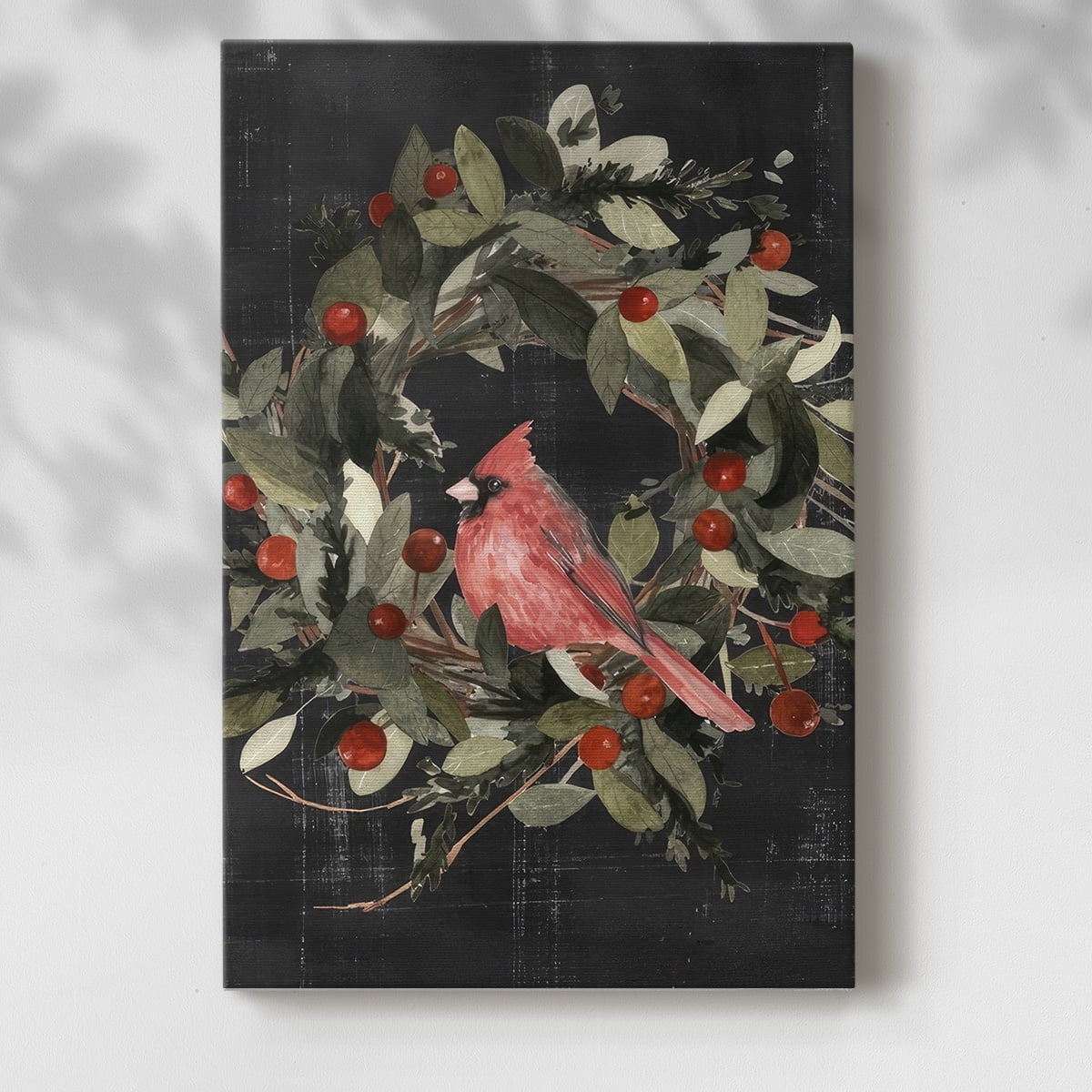 Christmas Cardinal I- Gallery Wrapped Canvas