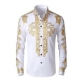 thumbnail image 4 of Western Cowboy Dress Shirts for Men Carnival Long Sleeve Button Down Lapel Top Casual Stylish Comfortable Mens Shirt White XXL, 4 of 4