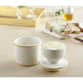 thumbnail image 4 of Butter Bell® Crock – Le Bistro White with Gold Trim Ceramic Butter Holder with Lid, Keeper for Spreadable Butter, 4 of 9