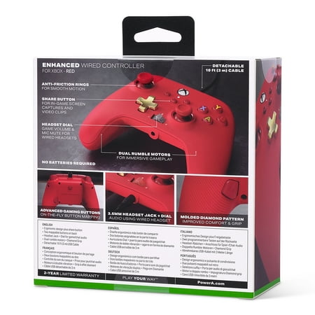 PowerA Enhanced Wired Controller for Xbox Series X|S - Red