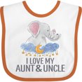 thumbnail image 3 of Inktastic I Love My Aunt and Cute Uncle Elephants in Night Sky Boys or Girls Baby Bib, 3 of 4