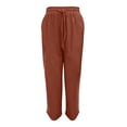 thumbnail image 3 of WILLBEST Pantalones Casuales para Mujer: Pantalones Holgados de Lino de Color Liso con Cintura Elástica para Un Estilo Sencillo y Cómodo. Mediana, 3 of 4