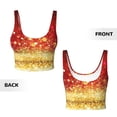 thumbnail image 5 of Naloa Red Gold Glitter Sports Bras for Women, High Support Bra with Removable Pads, Comfortable - Small, 5 of 9