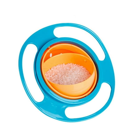 Discover Spill Proof - Universal Baby Spill Proof Snack Bowl Gyro Bowl Creative Rotate Kids Toddler Feeding Bowl 360 Degree Rotate Resistant Dish Toy