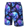 thumbnail image 4 of Logiee cool crystal Skull flower Print Mens Swim Trunks Quick Dry Board Shorts,Breathable Hawaii Beach Shorts Swimwear Bathing Suits-Medium, 4 of 6