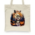 thumbnail image 2 of Happy Halloween Vampire Alaskan Malamute BOO with Pumpkins Fun and Spooky Canvas Tote Bag Alaska Mal Dog Lovers Gifts Reusable Shopping Grocery Bag - 00018, 2 of 5