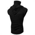 thumbnail image 4 of Mens Gym Sleeveless Hoodie with Mask Casual Hooded Sweatshirt Pullover Top Bodybuilding Muscle T-Shirts with Pocket, 4 of 7