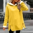 thumbnail image 2 of MESSUEN Fleece Lined Sweatshirt Women Long Hoodie Pullover Sweatshirts for Women Womens Blouses Dressy Casual Basic Tank Tops for Women Hoodie for Women's Fashion Yellow S, 2 of 9