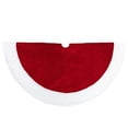 thumbnail image 5 of Northlight Velveteen Christmas Tree Skirt - 60" - Red and White, 5 of 5