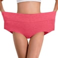 thumbnail image 4 of Incredible Savings,Womens Underwear Soft High Waist Breathable Solid Color Briefs, Comfortable Fit, For Daily Wear, Seamless Design, Skin-Friendly, 100% Cotton, Plus Size Wrap Dress|Cotton,Hot Pink, 4 of 9