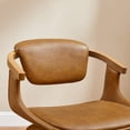 thumbnail image 5 of Art Leon Office Chair, Faux Leather Swivel Desk Chair with Wood Legs, Brown, 5 of 8