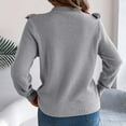 thumbnail image 4 of Itsame Pullover Sweater Women Loose Crew Neck Sweaters Long Sleeve New Solid Color Casual Sweatertop Gray Size XL, 4 of 9
