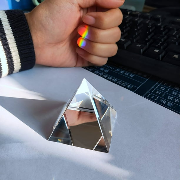Pyramide en cristal optique prisme arc-en-ciel de 40 mm de hauteur,  pyramide polyédrique, popularisation scientifique, étudiant : :  Tout le reste
