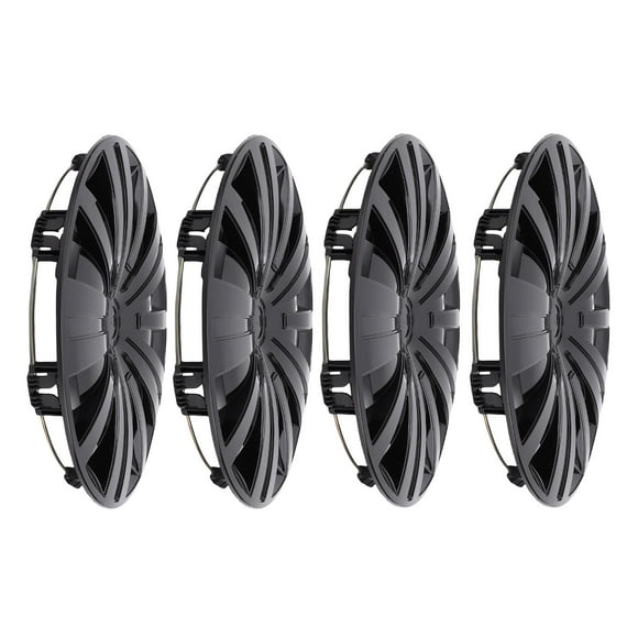 16in Wheel Hub Covers 16 Inch Hubcaps Wheel Rim Covers Snap On Black ABS Universal Set of 4 for Cars Trucks SUVs Altima