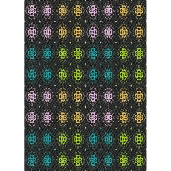 Ahgly Company Machine Washable Indoor Rectangle Transitional Night Black Area Rugs, 2' x 5'