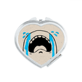 thumbnail image 1 of Cry Loudly Black Happy Pattern Heart Mirror Travel Magnification Portable Handheld Pocket Makeup, 1 of 3