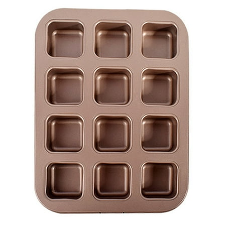 Acahhotxx Baking Pan, Brownie Baking 12 Square Cavity Cake Stick Carbon Steel Bakeware Cupcake Bread Divider Mold for Oven - 12 consecutive