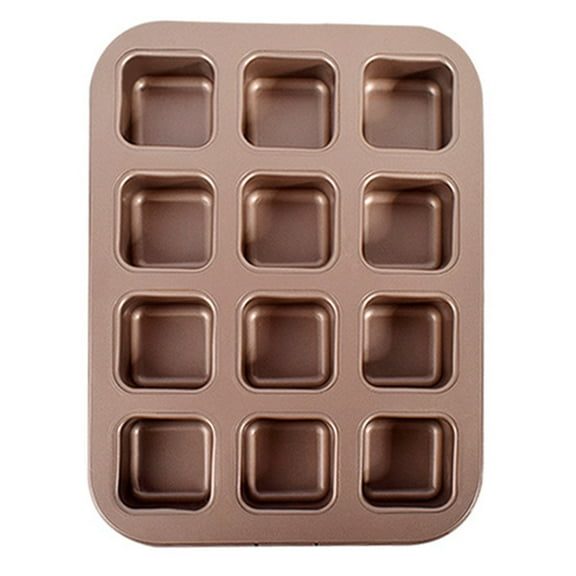 Acahhotxx Baking Pan, Brownie Baking 12 Square Cavity Cake Stick Carbon Steel Bakeware Cupcake Bread Divider Mold for Oven - 12 consecutive