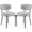 Gray, variant on CONCETTA Set of 2 Round Dining Chairs, Mid-Century Modern, Soft Seat with Curved Backrest, Gray