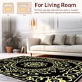 thumbnail image 2 of ODIKA 8'x10' Machine Washable Non-Slip Area Rug, Artisan Crafted Botanical Scroll Interlocking Design High Traffic Rug with Pad, Black, 450177, 2 of 8