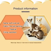 Cat Plush Toy Lifelike Stuffed Animal Realistic Siamese Kitten Model Soft Desktop Decoration for 3+ Years