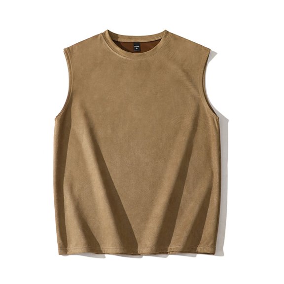 Cmfcve Men's Oversized Sleeveless Tank Top Crew Neck Casual Muscle Shirt for Big & Tall Soild Basic Dry Fit Activewear for Gym Workout Training Running
