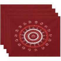 Simply Daisy 18" x 14" Beachy Keen Geometric Print Placemats, Set of 4