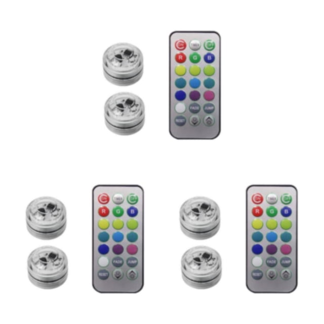 yingyy 1/2/3/5 Wireless LED Car Interior Ambient Light Remote Control Auto Lighting with Battery Waterproof Luminous Lamp Decoration 2 lights 3PCS
