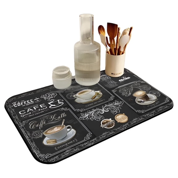 ACDANC Dish Drying Mat,Aesthetically Pleasing Drying Matt Kitchen Counter,Fits Bathroom Cabinets Coffee Bar Mat,20X30Cm