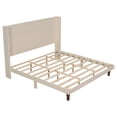 thumbnail image 5 of Amara Minimalist King Size Platform Bed Frame with 54"H Headboard, No Box Spring Needed, Beige, 5 of 6