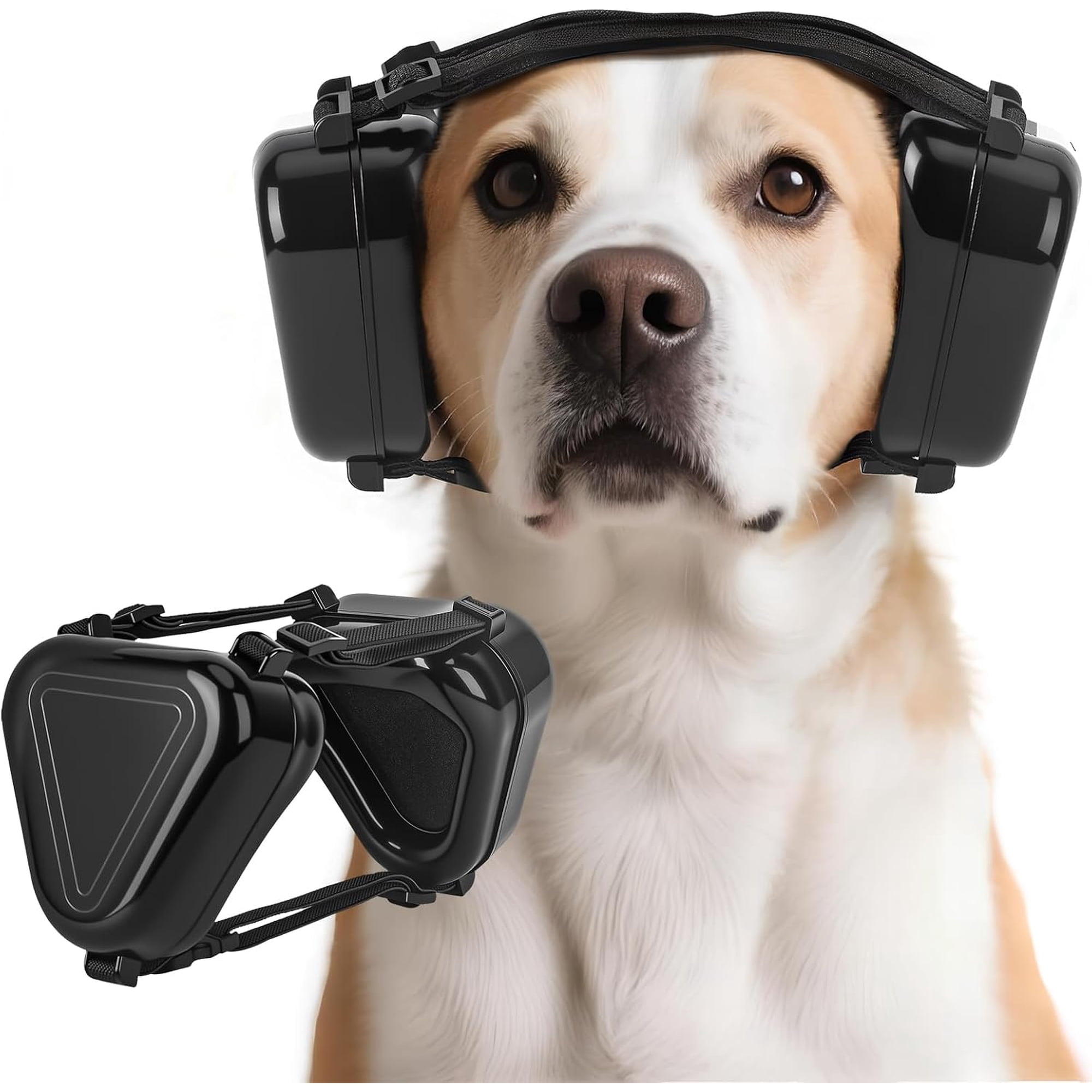 Dog Ear Muffs for Noise Protection Adjustable Noise-Reducing Hearing Protection for Medium Large Dogs Lightweight Ear Covers for Fireworks Thunder and Grooming