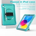 thumbnail image 6 of Dteck for iPad 10th Generation Case with Screen Protector,360 Rotating Stand & Pencil Holder & Hand & Shoulder Strap Shockproof Kids Case for 10.9 inch iPad 10th Gen 2022,Blue, 6 of 10
