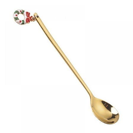 

Catlerio Christmas Coffee Spoon Pendant Christmas Tableware Coffee Tea Soup Stirring Spoon Dessert Cake Ice Cream Spoon