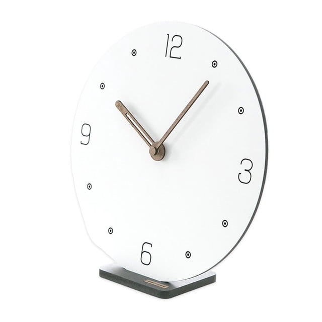 ZheElen Unique Style Round Table Clock Accurate Timekeeping Silent Operation Durable Construction Desk Clock B