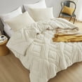 thumbnail image 2 of Regency Heights Twin/Twin XL Quilted Fluffy Comforter Set, 2-Piece Double Diamond Quilted Spring Bedding Sets, Textured Cozy Comforter Bed Set with with Pillow Shams, Ivory, 2 of 14