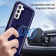 thumbnail image 2 of Samsung Galaxy S22 Plus Case with Ring Kickstand, Galaxy S22+ Case, Dteck Rugged Shockproof Anti-Drop Heavy Duty Protection, Rotating Ring Stand Fit Magnetic Car Mount Phone Case, Blue, 2 of 8