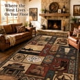 thumbnail image 3 of CHAKME 5'x7' Western Cowboy Area Rug Rustic Southwestern Cabin Lodge Decor Machine Washable Non-Slip Low Pile Floor Mat Vintage Cactus Bull Skull Saloon Design Carpet for Living Room Bedroom, 3 of 5