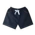 thumbnail image 2 of Kids' Solid Color Cotton Shorts, Elastic Waist Comfortable Casual Athletic Pants for Boys and Girls, Perfect for Spring Summer Play, School, Everyday Activities, Breathable and Durable - Black, 2 of 3