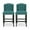 Teal/Dark Brown, variant on GDF Studio Vienna Contemporary Fabric Tufted Wingback 27 Inch Counter Stools, Set of 2, Navy Blue and Dark Brown