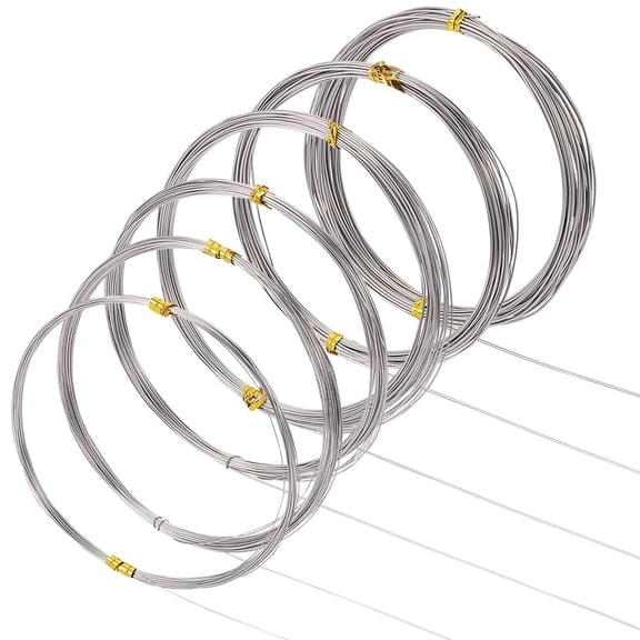 197 Ft 316 Stainless Steel Wire 6 Sizes 28/26/24/22/21/20 Gauge Round Bailing Snare Wire Small Jewelry Making Wire