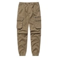 thumbnail image 2 of Under 10 dollars! Men Cargo Pants Plus Size Drawstring Stretch Waist Straight Joggers Trousers Tapered Sweatpants with Multi Pockets, 2 of 3