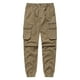 thumbnail image 2 of Pantalones largos para hombre, moda informal, cómodos, sólidos, con bolsillos, con cordón ajustable, pantalones regulares de poliéster para hombre., 2 of 3