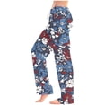 thumbnail image 1 of Lydiaunistar Women's Non-Positioning Printing Elastic Waist Draw Rope Pocket Long Pants, Full-Length Casual Pants, Comfortable Polyester Fabric, Perfect for All Seasons & Casual Wear Multicolor, 1 of 6
